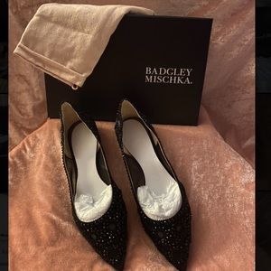 Badgley Mischka Gigi Embellished Pointed-Toe Flats